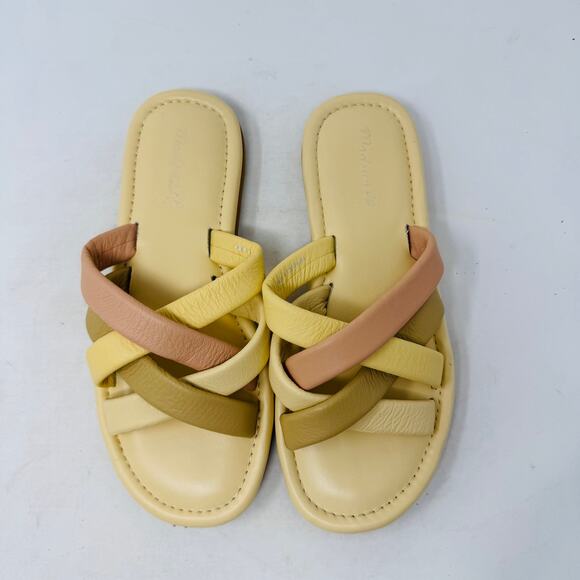 Madewell Leeandra Slide Sandals Size 9 Braided Crisscross Neutral Slip-On - Picture 5 of 11